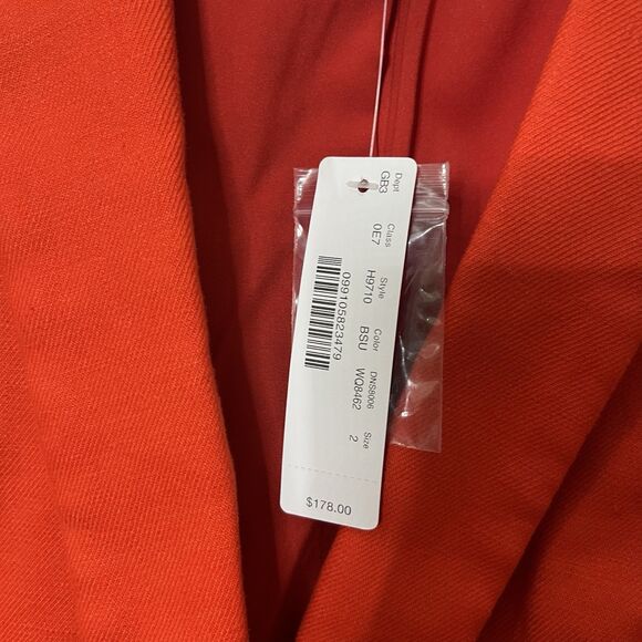 J.CREW NWT Parke Blazer Women’s Size 2 Brilliant Sunset Red Linen Blend Workwear - Picture 11 of 13